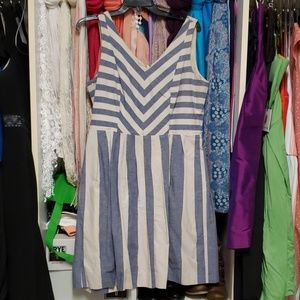 Blue and cream dress